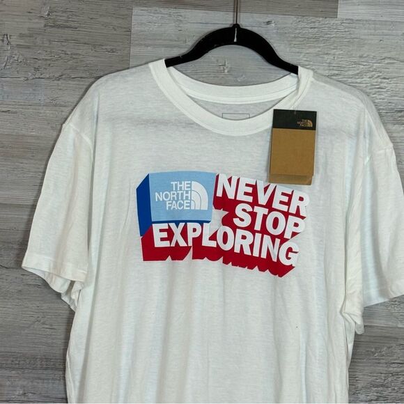 The North Face White Tee with Red and Blue Graphic - Picture 5 of 6
